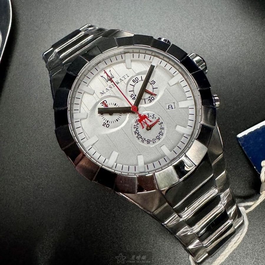 MASERATI手錶,編號R8873603001,44mm銀錶殼,銀色錶帶款-2