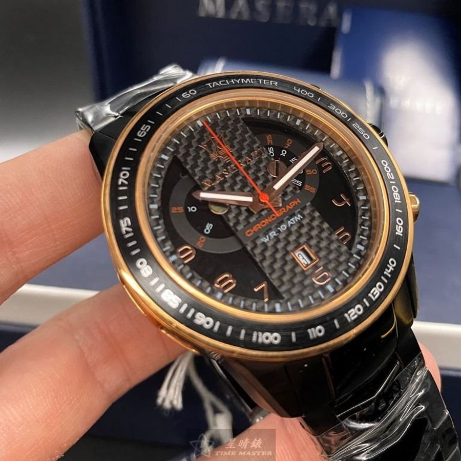 MASERATI瑪莎拉蒂男錶,編號R8873610002,46mm黑錶殼,深黑色錶帶款-0