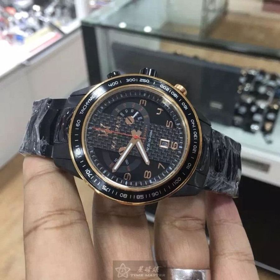 MASERATI瑪莎拉蒂男錶,編號R8873610002,46mm黑錶殼,深黑色錶帶款-2