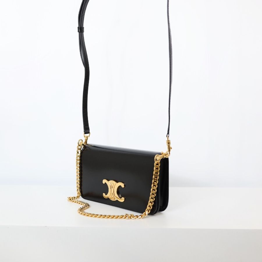 二手celine multipochette/ 黑金-1