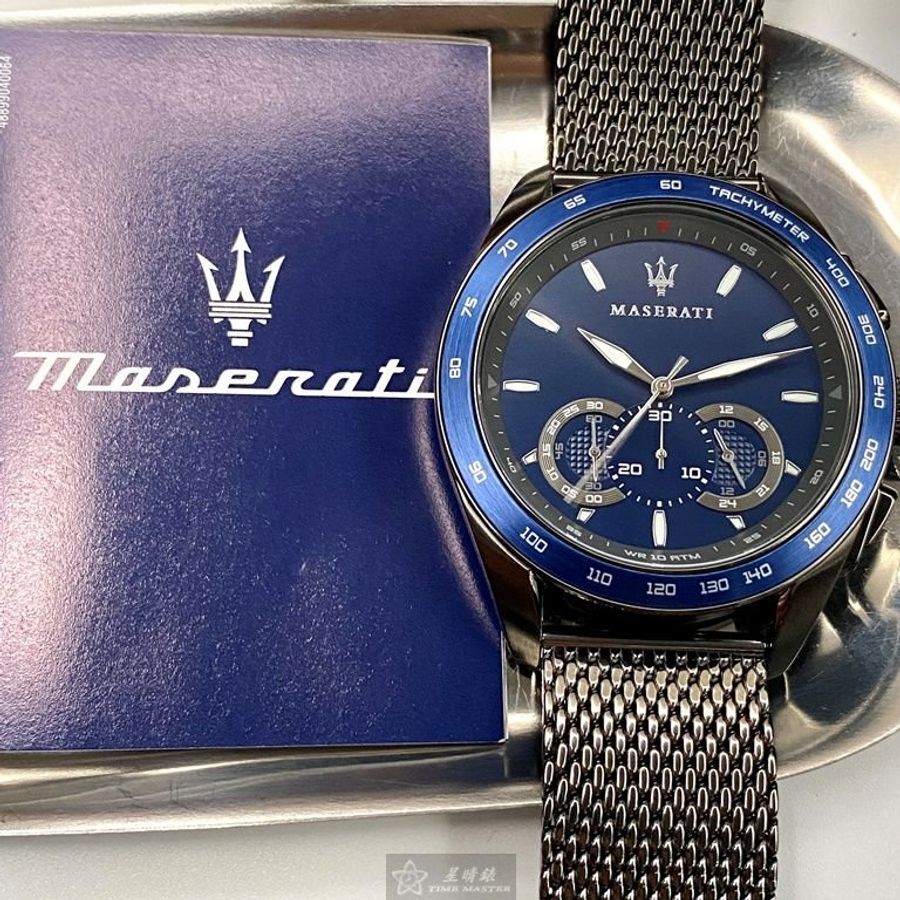 MASERATI手錶,編號R8873612009,46mm寶藍錶殼,槍灰錶帶款-3