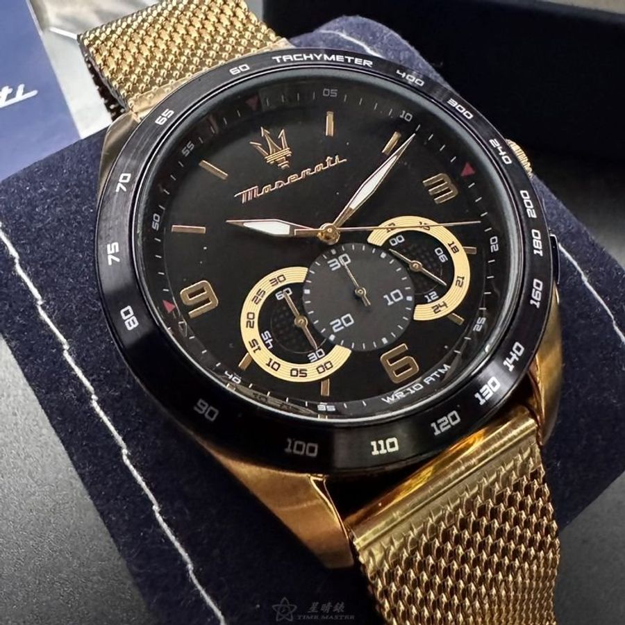 MASERATI手錶,編號R8873612010,46mm金色錶殼,金色錶帶款-0