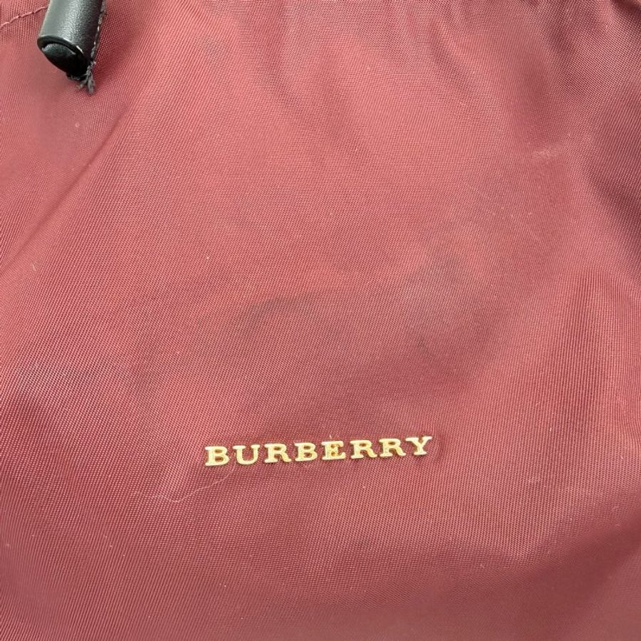 Burberry博柏利 酒紅色雙肩包 金扣-9