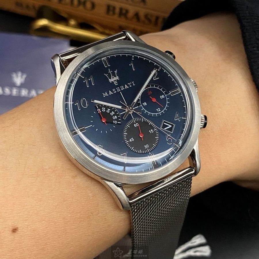 MASERATI手錶,編號R8873625003,42mm銀錶殼,銀色錶帶款-2