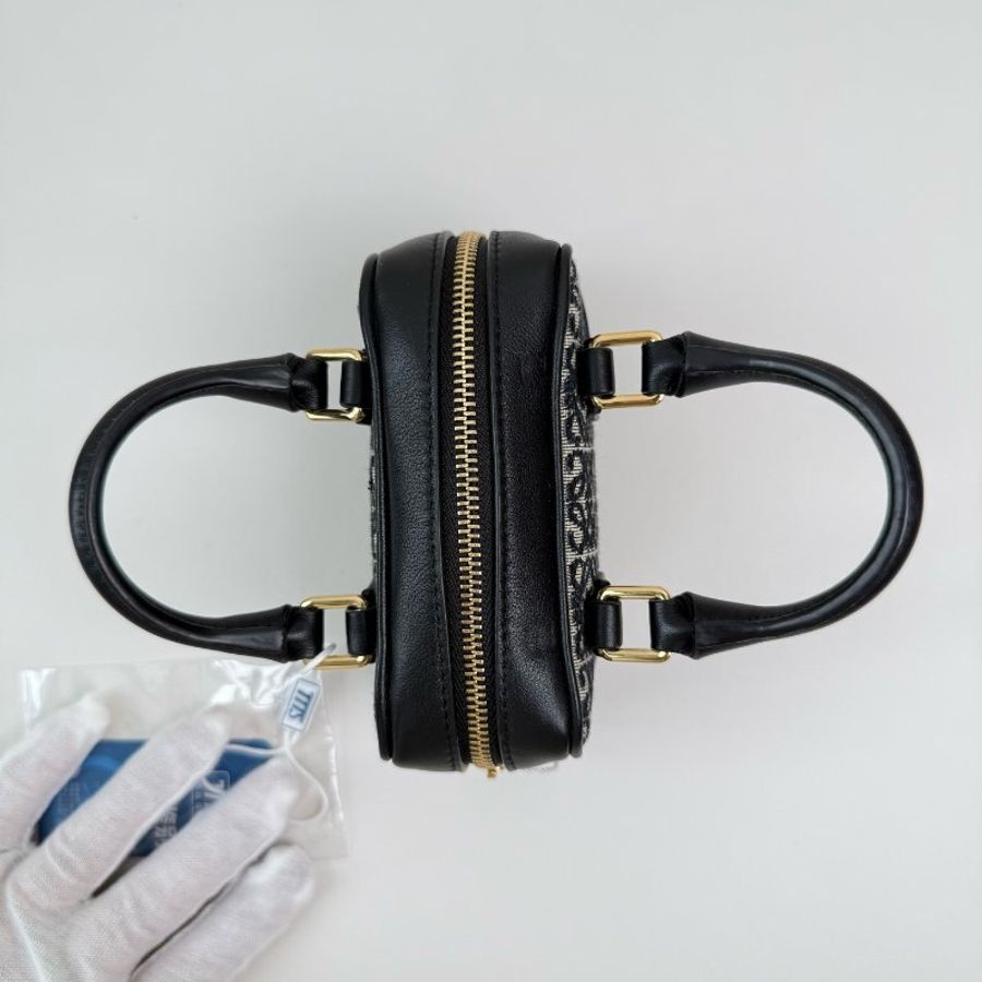 羅意威/LOEWE Amazona 藍色帆布老花絎縫斜挎包手提包 金扣 2021年附件:金色鏈條肩帶,塵袋,說明書-6
