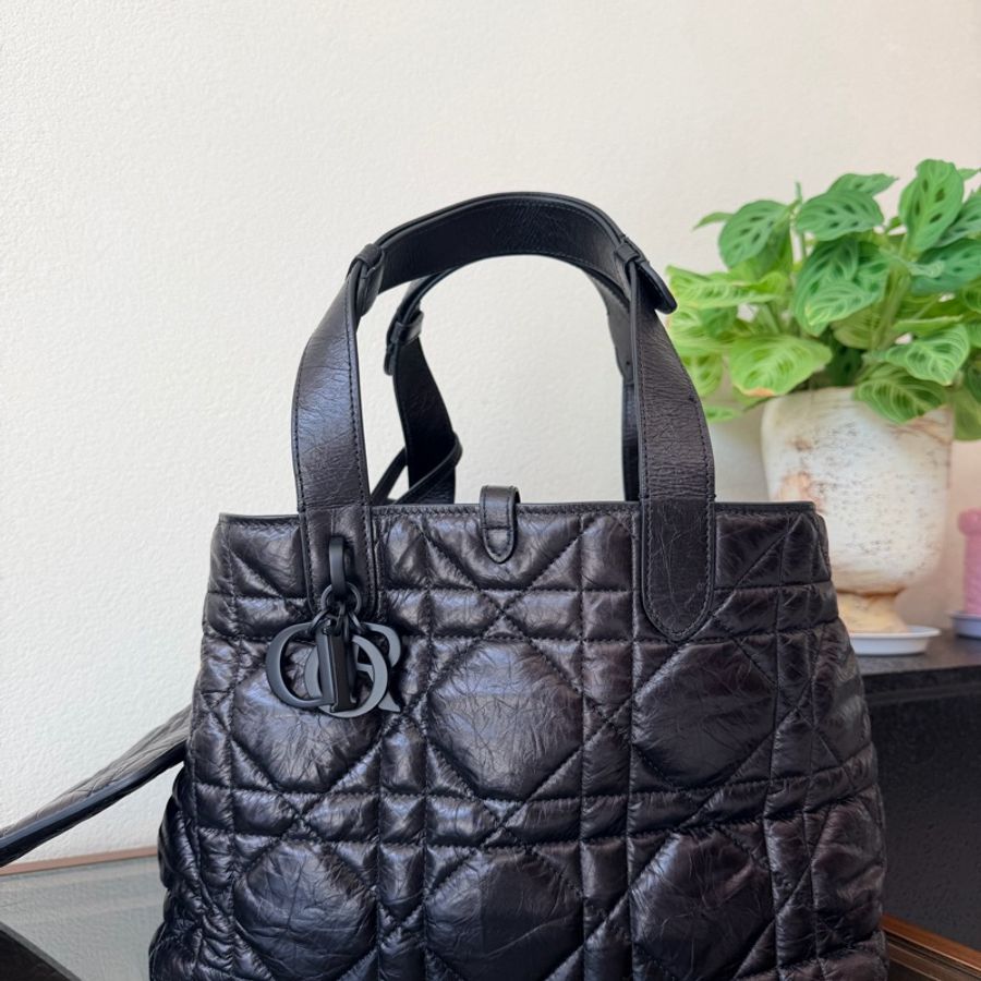Dior Toujours 中號 黑色油蜡皮-0
