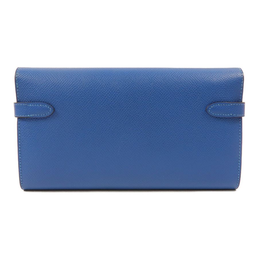 HERMES Epsom皮革Kelly Wallet長錢包Bleu Izmir-1