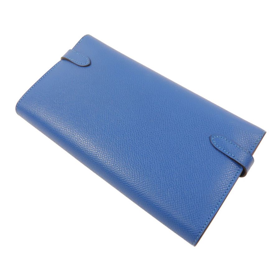HERMES Epsom皮革Kelly Wallet長錢包Bleu Izmir-5