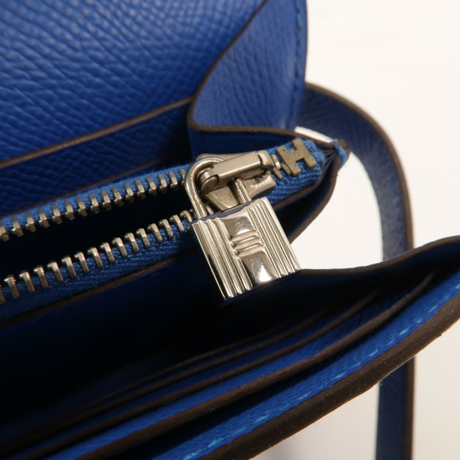 HERMES Epsom皮革Kelly Wallet長錢包Bleu Izmir-15