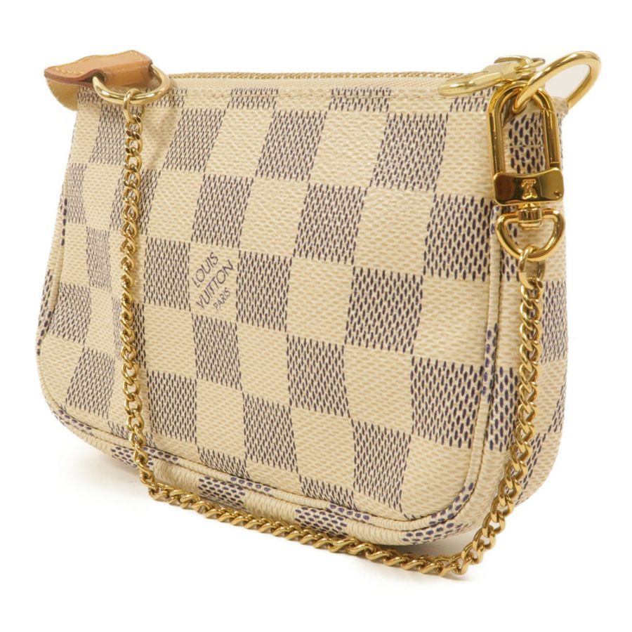LOUIS VUITTON Damier Azur Mini Pochette Accessories鏈帶手挽袋-2