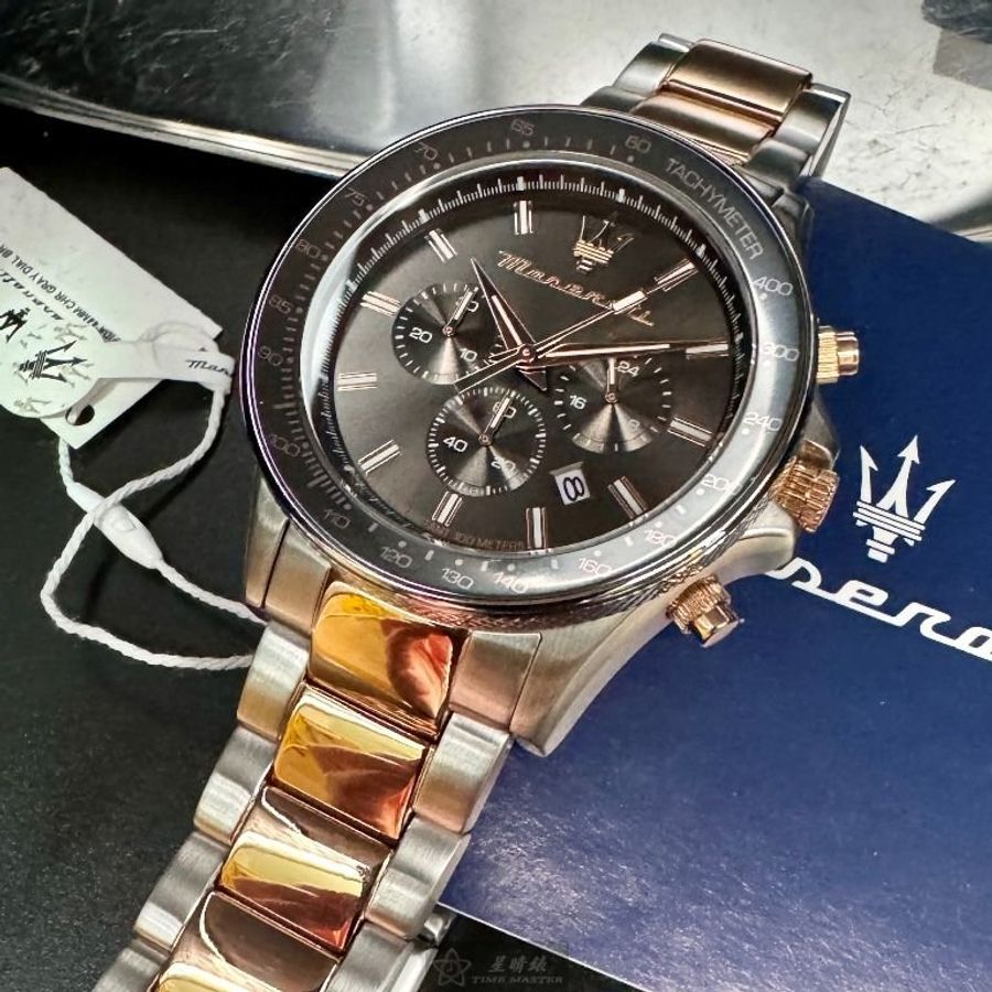 MASERATI手錶,編號R8873640021,44mm古銅色錶殼,金銀相間錶帶款-6