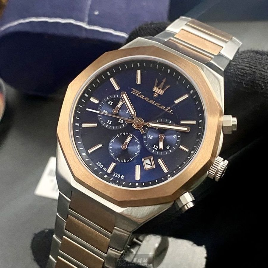 MASERATI手錶,編號R8873642002,46mm玫瑰金錶殼,金銀相間錶帶款-10