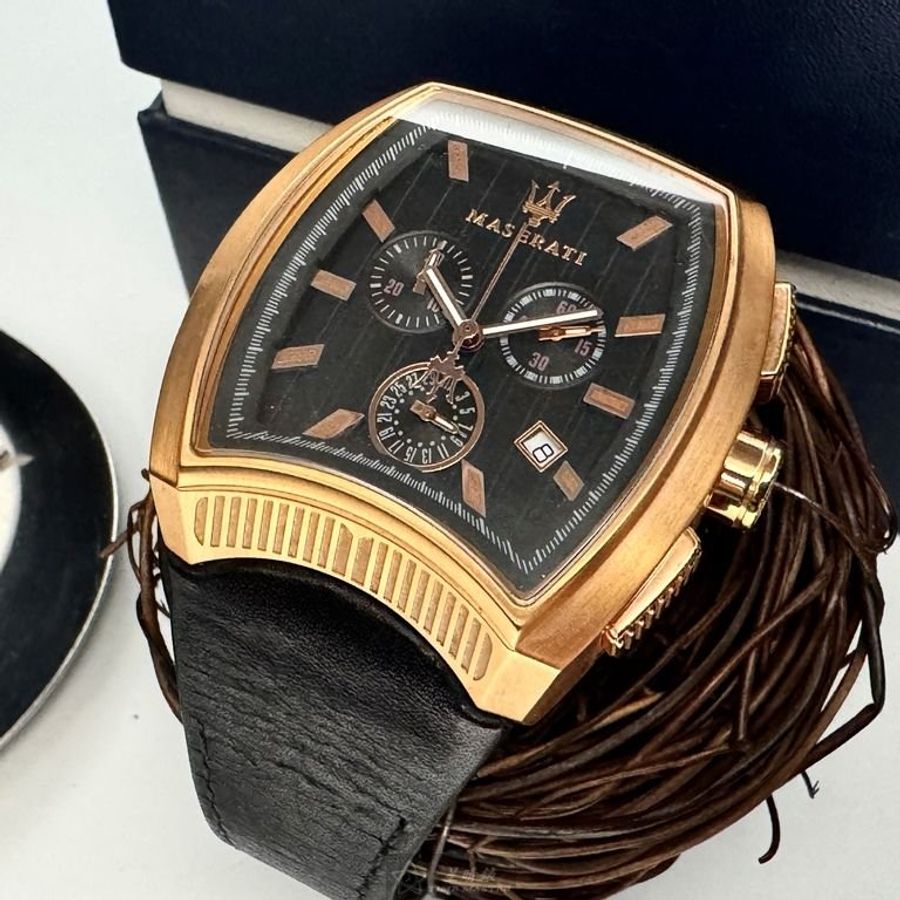MASERATI手錶,編號R8871605003,42mm, 48mm玫瑰金酒桶形精鋼錶殼,限量絕版酒桶款,值得珍藏-0