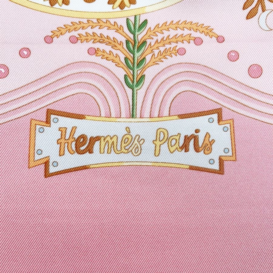 HERMÈS|Escales méditerranéennes 粉色地中海之旅 90cm絲巾-3
