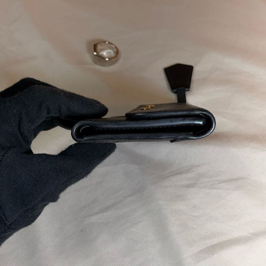 🔥近新閒置 即將下架 LV 路易威登 Louis Vuitton 黑老花牛皮壓紋3折8卡短夾 零錢袋款-11