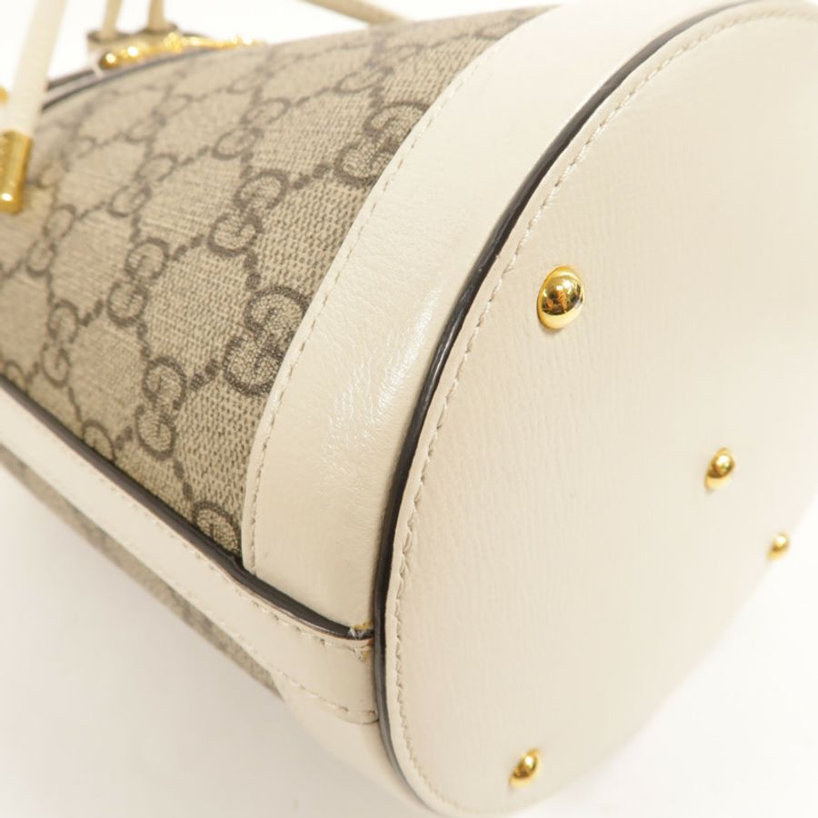 GUCCI 塗層帆布Horsebit 1955 Small Bucket Bag金扣肩背袋-11