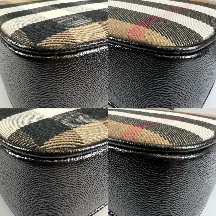 全新品 BURBERRY 黑經典格紋相機包-9