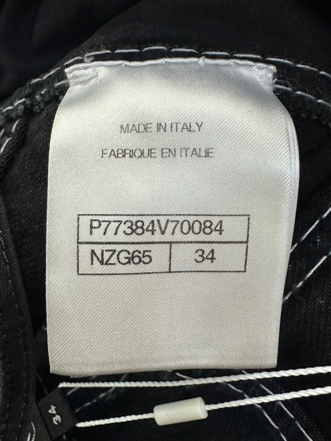Chanel 24N Coco Neige Black and White Cartoon Border Wide-Leg Jeans Size 34-11