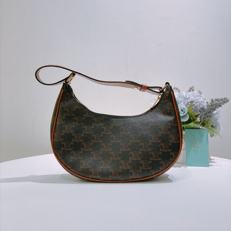 TW4952 Celine 塞琳 腋下包 凱旋門logo 帆布Medium Ava Triomphe Bag-1