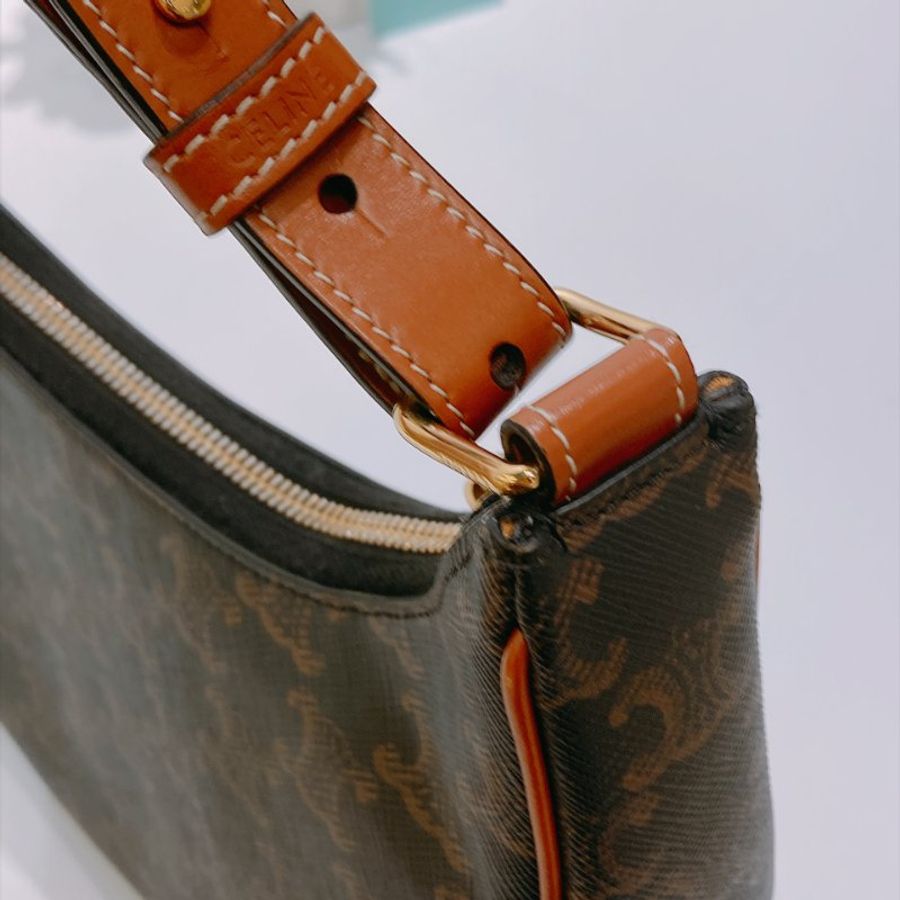 TW4952 Celine 塞琳 腋下包 凱旋門logo 帆布Medium Ava Triomphe Bag-9