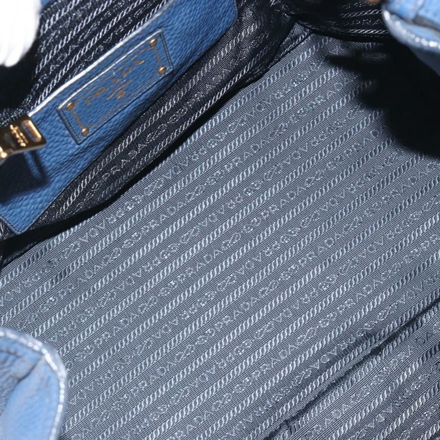【日本直送】PRADA 手提包 皮革 兩用 藍色 金色色調 正品 195424V-9