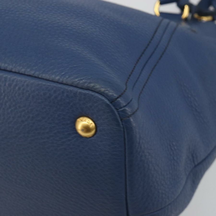 【日本直送】PRADA 手提包 皮革 兩用 藍色 金色色調 正品 195424V-15