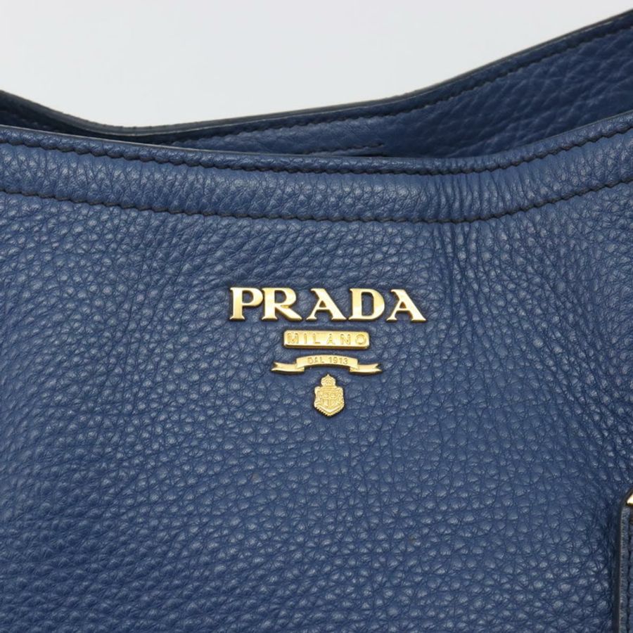 【日本直送】PRADA 手提包 皮革 兩用 藍色 金色色調 正品 195424V-19