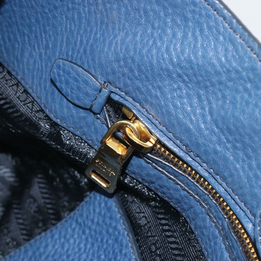 【日本直送】PRADA 手提包 皮革 兩用 藍色 金色色調 正品 195424V-23