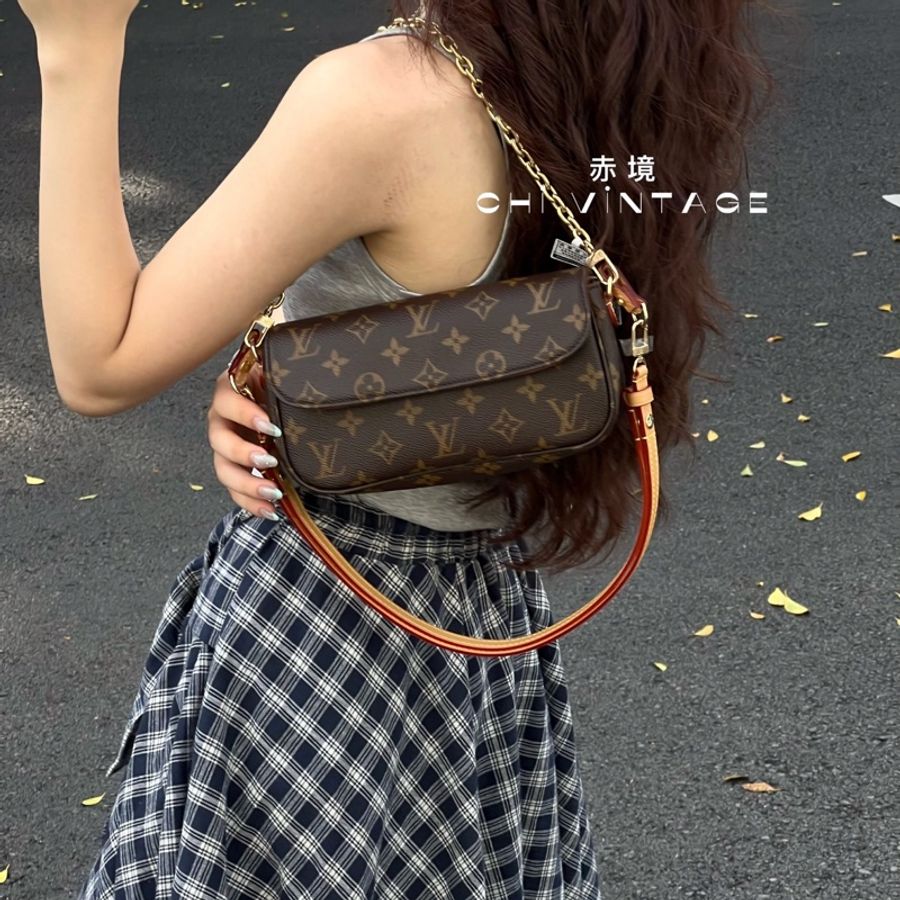 路易威登LV原花下蓋 IVY WOC兩用肩側背包 M81911-1