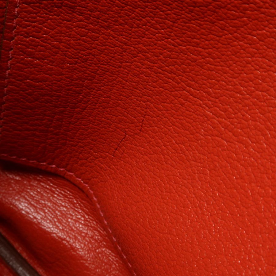 HERMES Togo皮革Birkin 30手挽袋Chocolat/Rouge Venitien-17