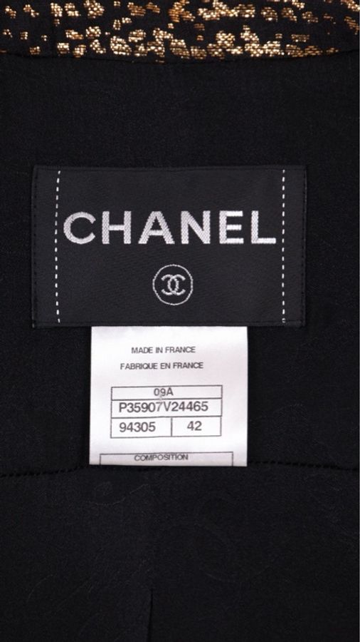 Chanel 09年俄罗斯系列黑金格纹两口袋圆领上衣外套-29