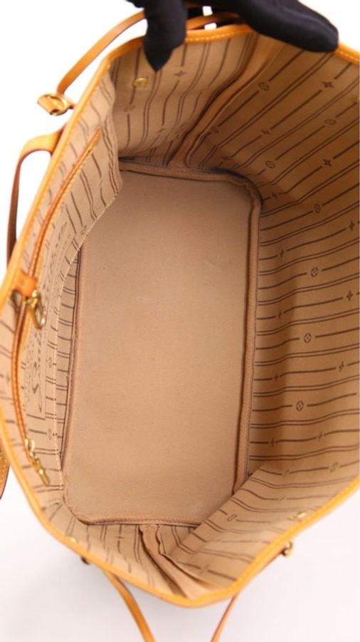 LV棕色老花neverfull tote包-37