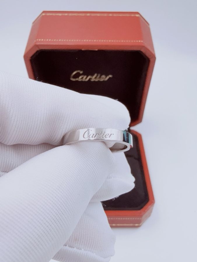 Cartier卡地亞 cde系列戒指 窄版 經典款 鉑金950 尺寸51號 單戒指無附件-1