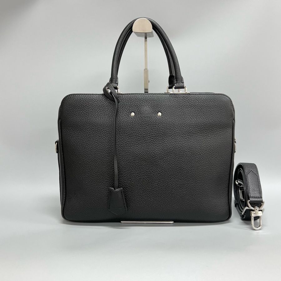 Louis Vuitton 路易威登 Armand系列黑色顆粒牛皮男士公文包 手提單肩斜挎包 尺寸:37*28cm-0