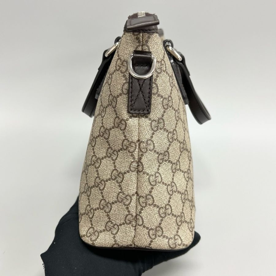 GUCCI 古馳 老花Logo 帆布拼皮 手提單肩斜挎包 尺寸:32*9*21cm-5
