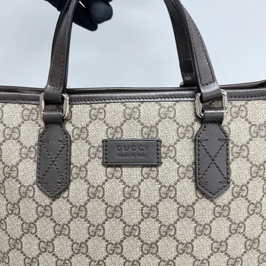 GUCCI 古馳 老花Logo 帆布拼皮 手提單肩斜挎包 尺寸:32*9*21cm-9