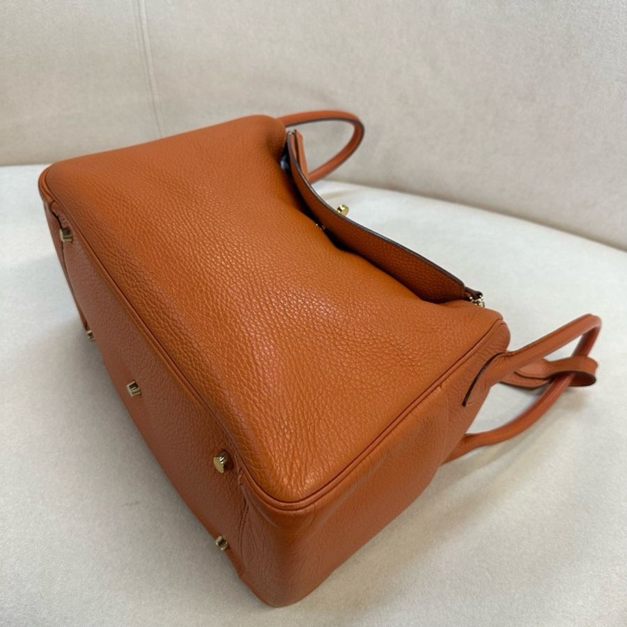Hermes 愛馬仕 橙色 金扣Lindy34-6