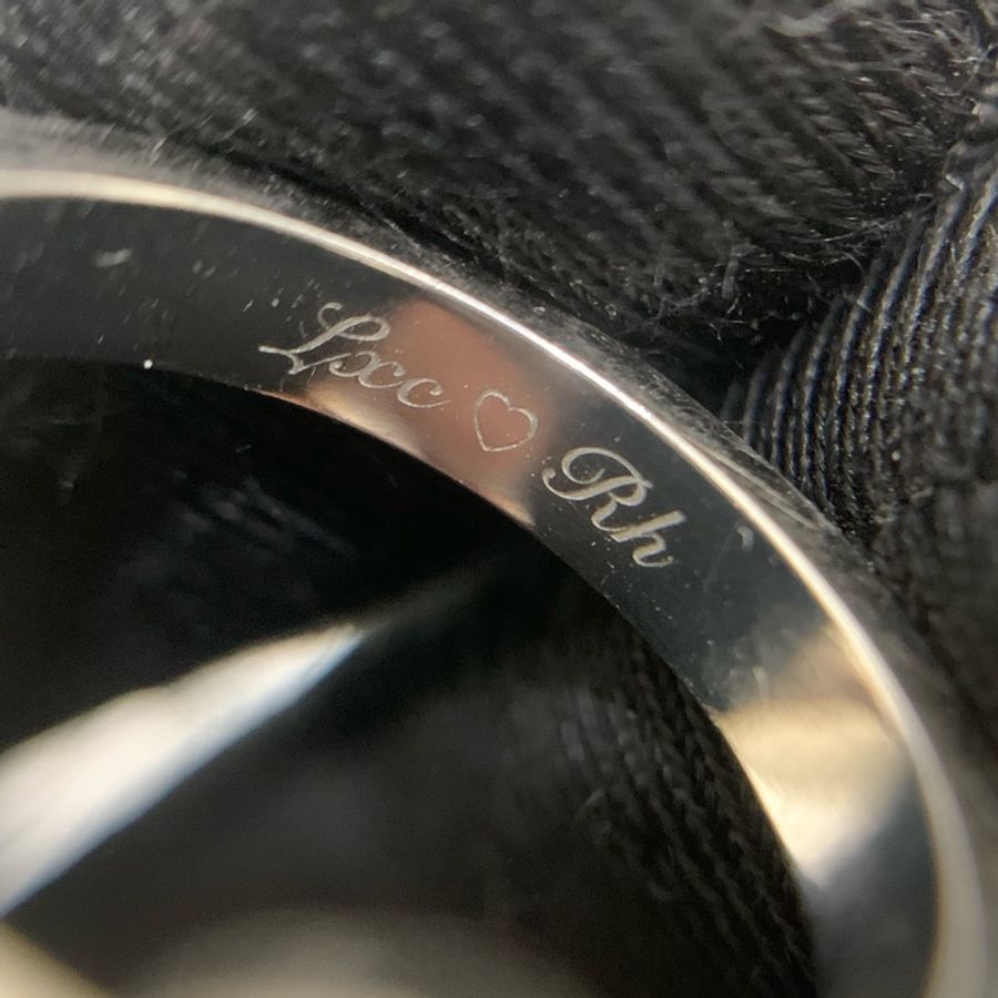 卡地亞/Cartier C de 鉑金材質 logo戒指 圈號;48圈號-7