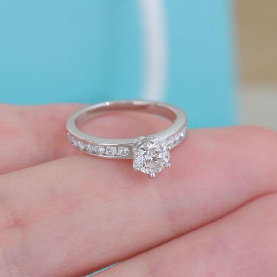 Tiffany帝芙尼 鑽戒,46.5碼 0.46克拉,F色,VS1淨度,配件紙袋盒子-5