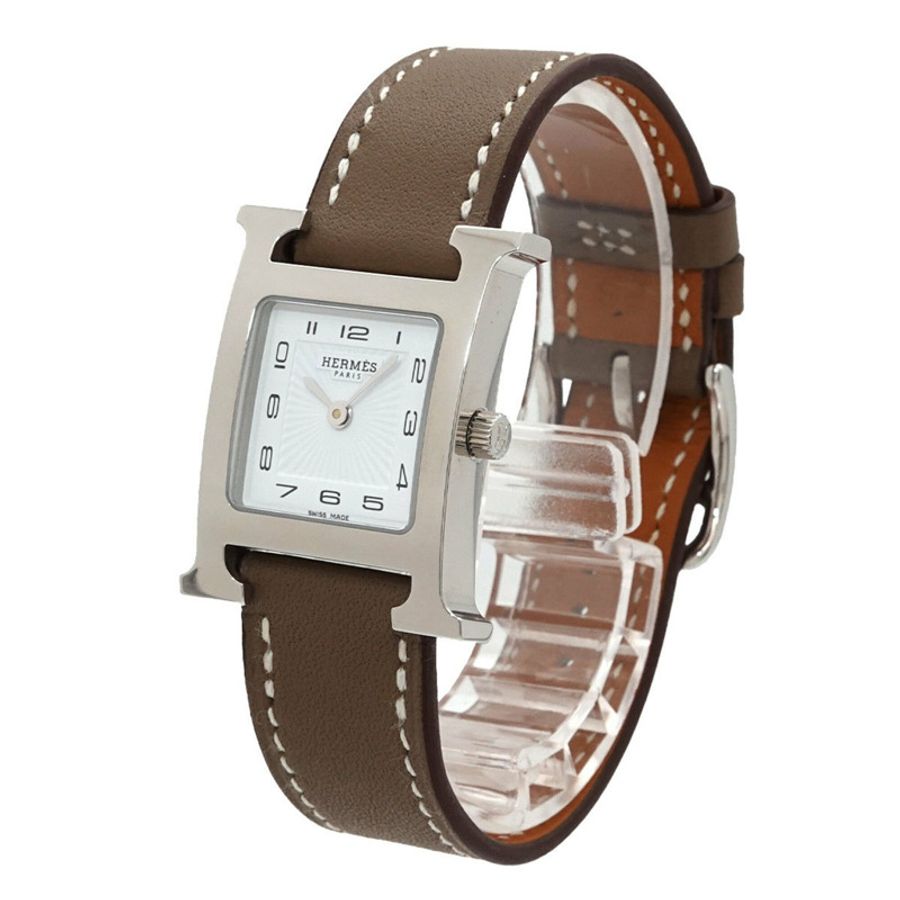 愛馬仕 H-Watch HH1 210 女士腕錶 白色灰色石英錶-2