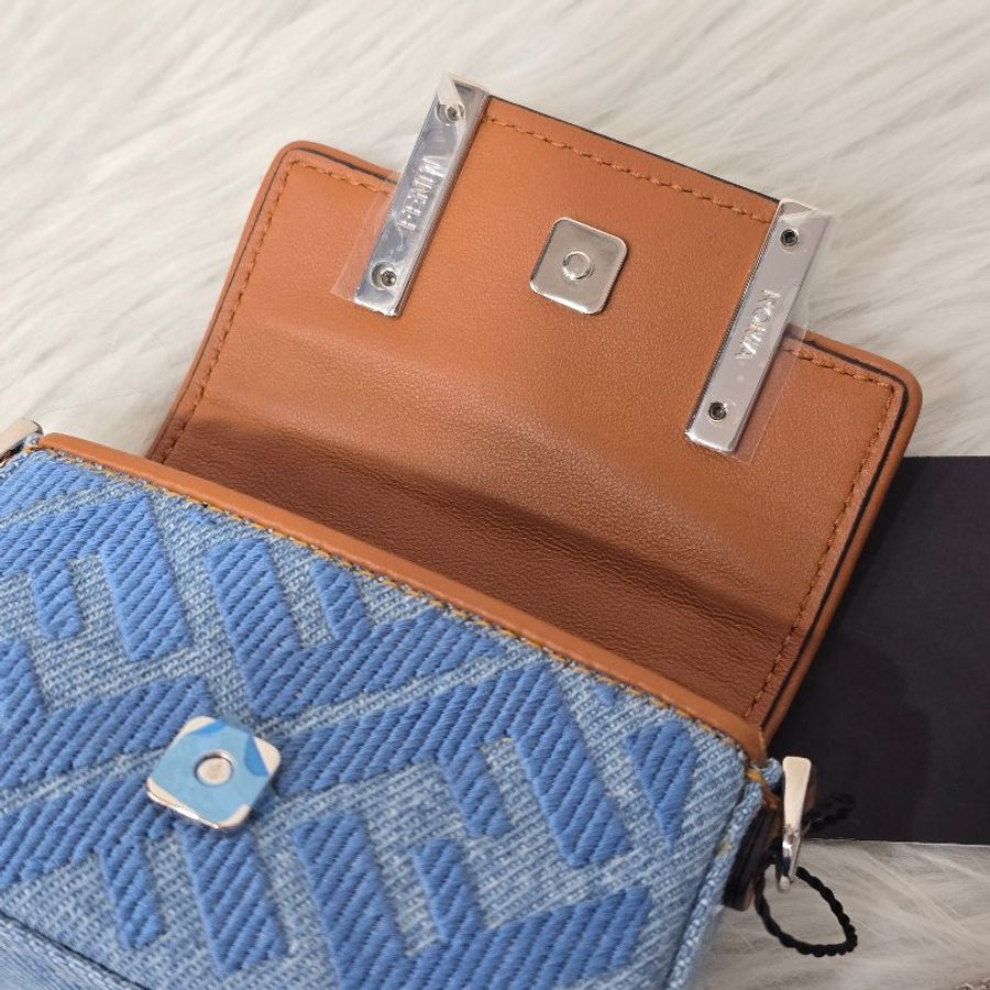 FENDI FF Logo 藍色迷你鏈條包|全新-16