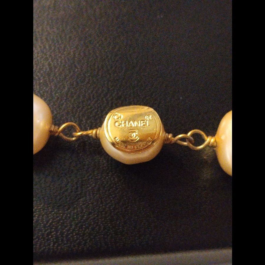 Chanel Vintage 90年鏤空金球籠珍珠長鍊,一手真品老古董-2
