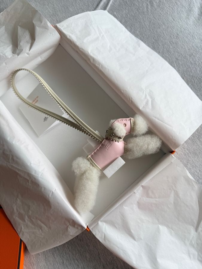 全新未使用 Hermes 愛馬仕 Budy 卯釘項圈狗狗 粉-1