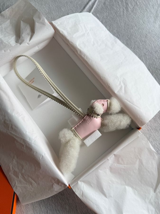 全新未使用 Hermes 愛馬仕 Budy 卯釘項圈狗狗 粉-3