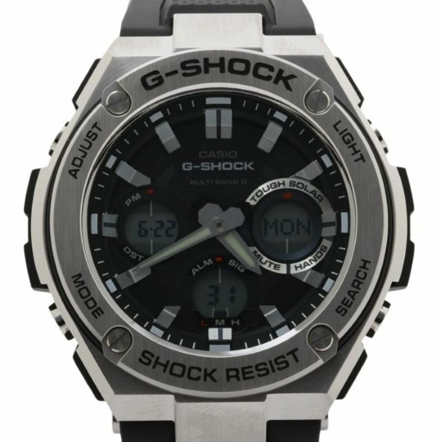 卡西歐 G-SHOCK G-STEEL GST-W100 系列 GST-W110-1AJF 黑色樹脂/不鏽鋼男士手錶-0