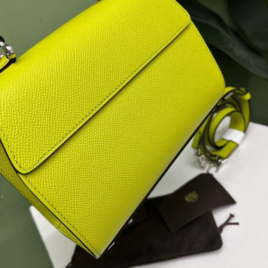 Moynat rejane莫奈黃綠色手提包肩背包-4