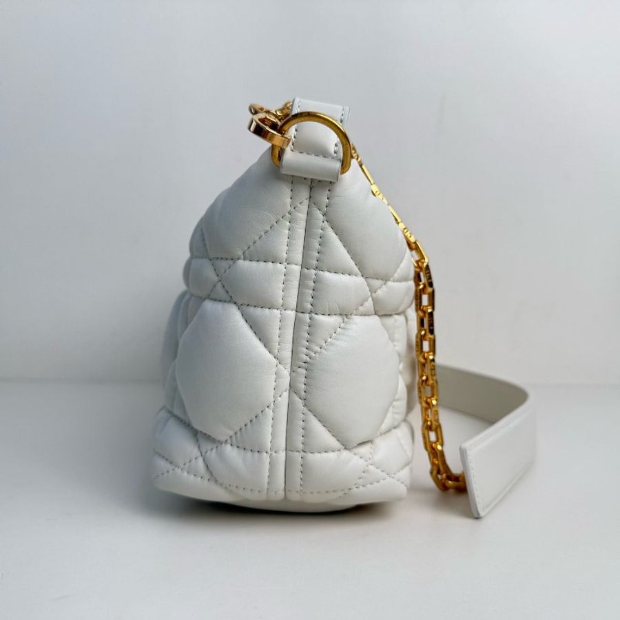 迪奧/Dior DiorTravel Nomad 奶白色牛皮革超大藤格紋 手提包單肩包 金扣 2022年-1