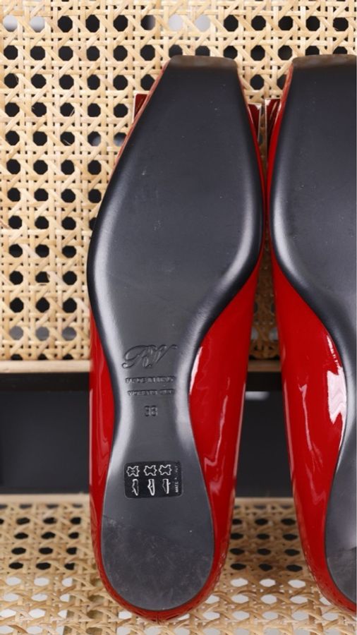 Roger Vivier 20年红金漆皮方头方扣平底鞋-7
