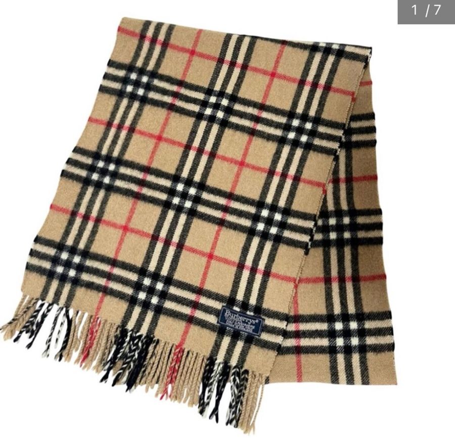 BURBERRY經典格紋羊絨圍巾-0