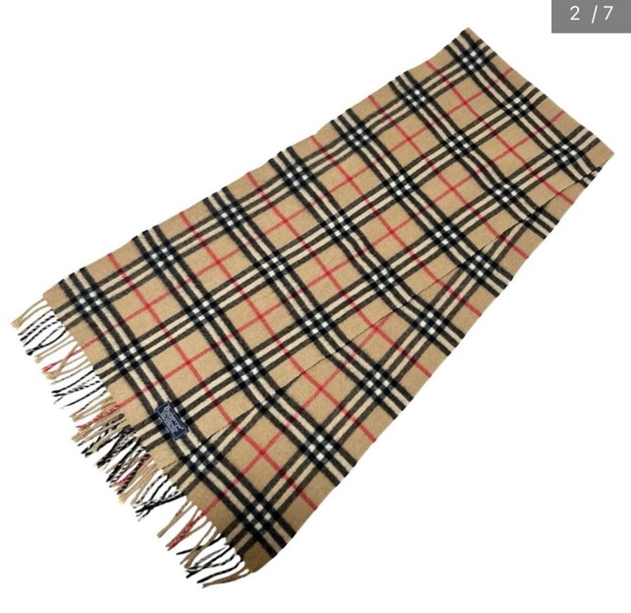 BURBERRY經典格紋羊絨圍巾-1
